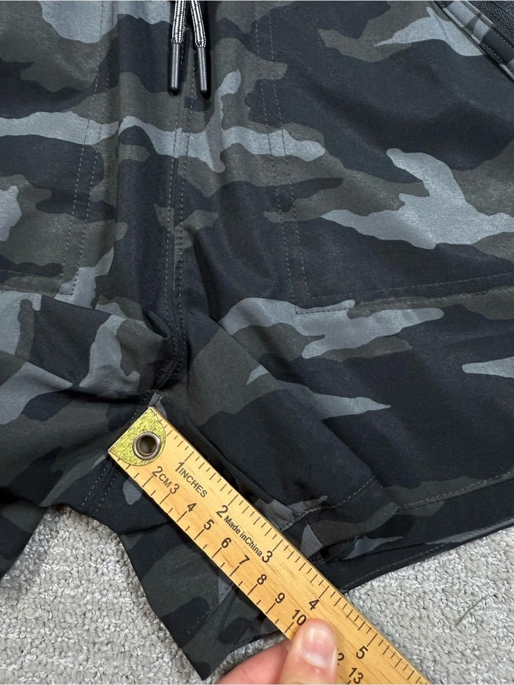 Athleta Girl On the Go One Piece Romper Black Camouflage Drawstring Waist Sz XL